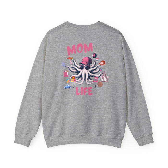 Printify Sweatshirt S / Sport Grey Mom Life Juggling Act and Loving It Octopus Sweatshirt Comfy Cozy and all Cotton