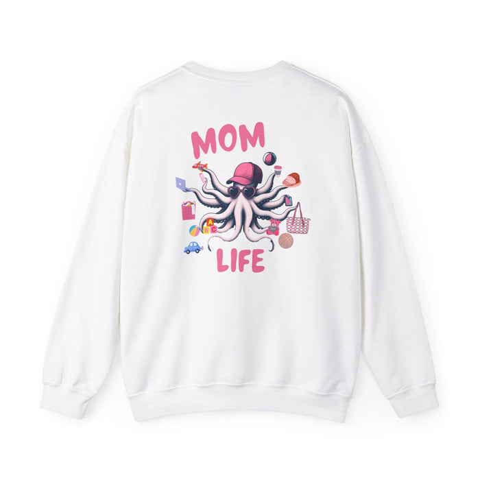 Printify Sweatshirt S / White Mom Life Juggling Act and Loving It Octopus Sweatshirt Comfy Cozy and all Cotton