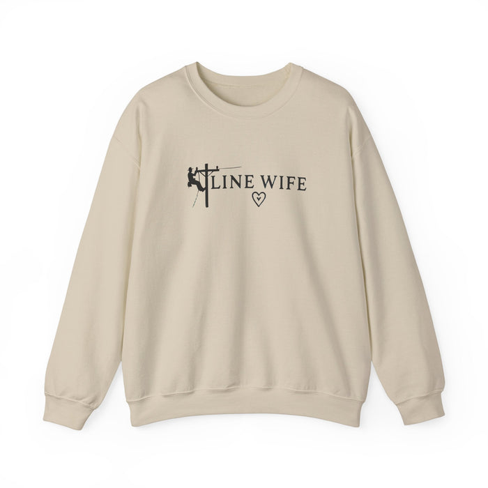 Printify Sweatshirt Sand / S Lineman Wife Graphic Sweatshirt - Lineman Shirt Thoughtful Gift Idea for Loved Ones