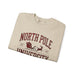 Printify Sweatshirt Sand / S North Pole University Graphic Varsity Merry Christmas Sweatshirt Heavy Blend Crewneck