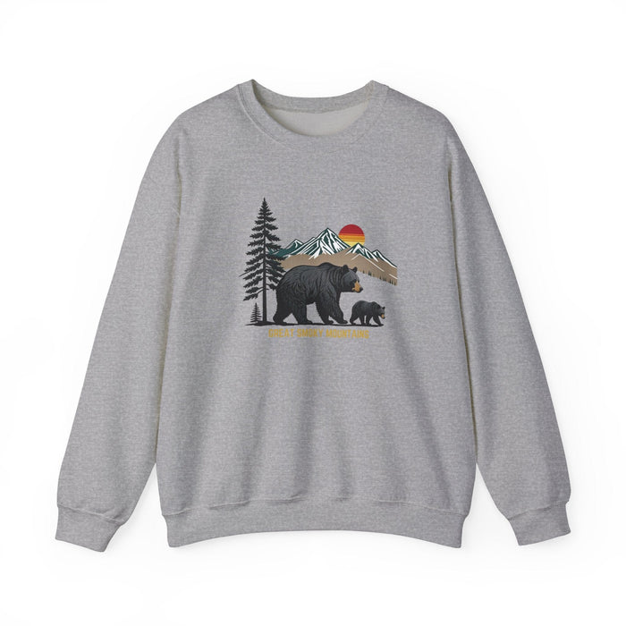 Printify Sweatshirt Sport Grey / S Great Smoky Mountains Graphic Unisex Crewneck Sweatshirt Camping Hiking  Shirt