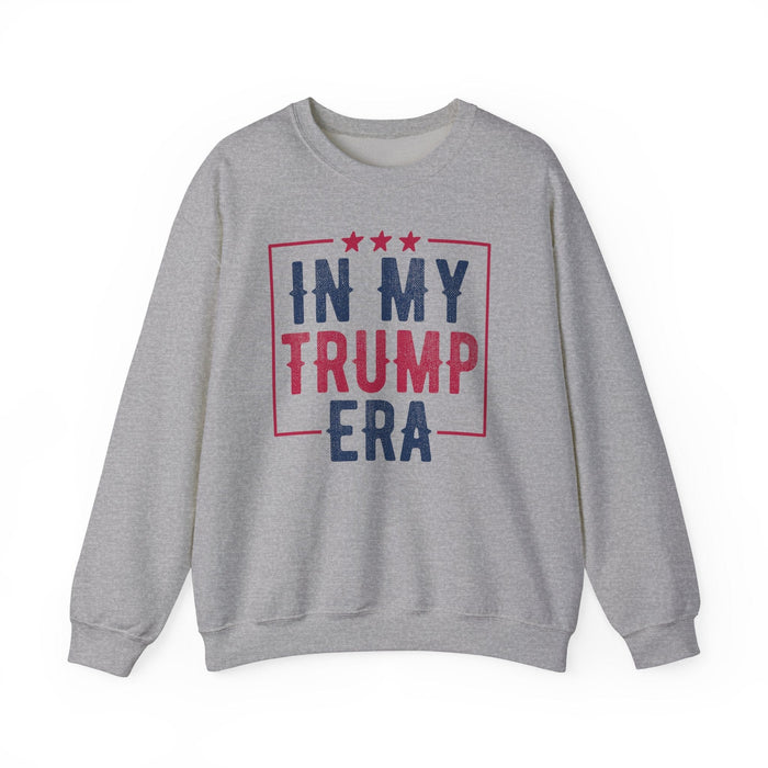 Printify Sweatshirt Sport Grey / S In My Trump Era Make America Great Again Political Pride Unisex Heavy Blend™ Crewneck Sweatshirt