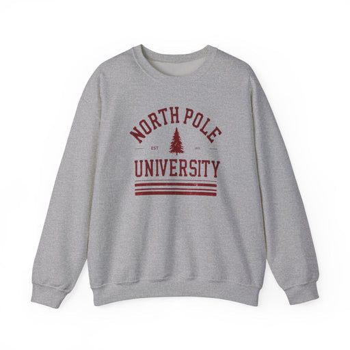 Printify Sweatshirt Sport Grey / S North Pole University Graphic Varsity Christmas Sweatshirt Unisex Heavy Blend Crewneck