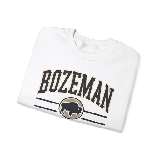 Printify Sweatshirt White / S Bozeman Montana Graphic Sweatshirt | Cozy Adventure-Inspired Pullover