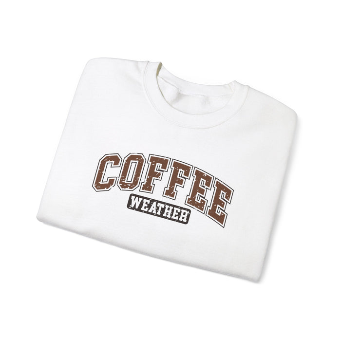 Printify Sweatshirt White / S Coffee Weather Graphic Sweatshirt for Cozy Winter Vibes