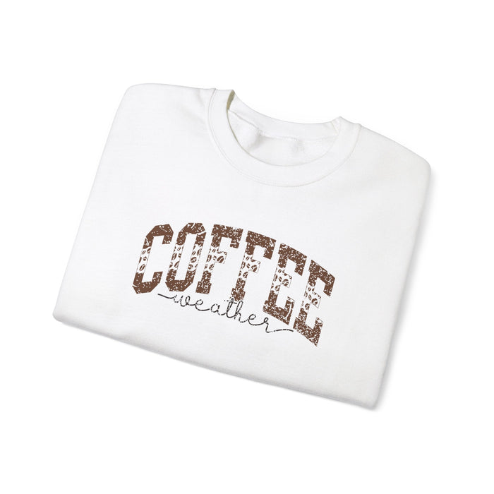 Printify Sweatshirt White / S Coffee Weather Graphic Sweatshirt for Cozy Winter Vibes