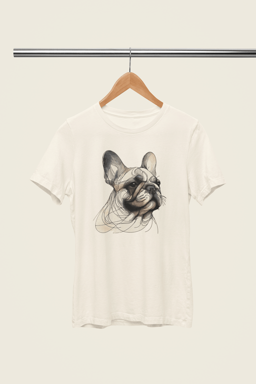 Printify T-Shirt Artistic Sketch French Bulldog Unisex Tee - Soft Cotton Classic Dog Lover Frenchie, Great Gift Idea, Animal Tshirts, Dad Gift, Mom Gift,