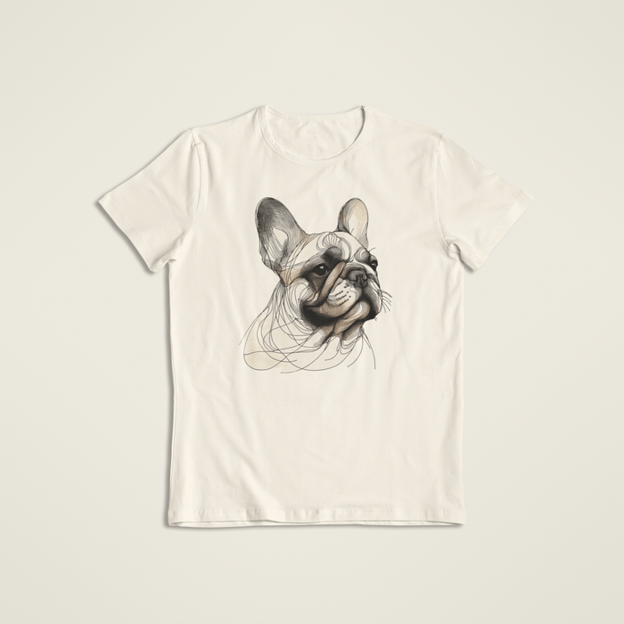 Printify T-Shirt Artistic Sketch French Bulldog Unisex Tee - Soft Cotton Classic Dog Lover Frenchie, Great Gift Idea, Animal Tshirts, Dad Gift, Mom Gift,