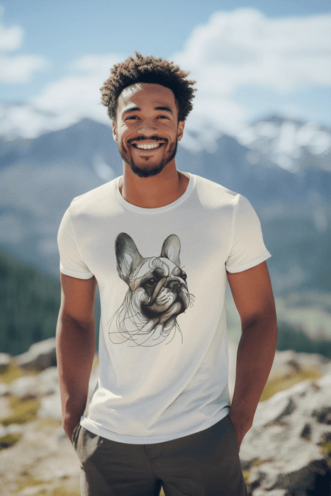 Printify T-Shirt Artistic Sketch French Bulldog Unisex Tee - Soft Cotton Classic Dog Lover Frenchie, Great Gift Idea, Animal Tshirts, Dad Gift, Mom Gift,