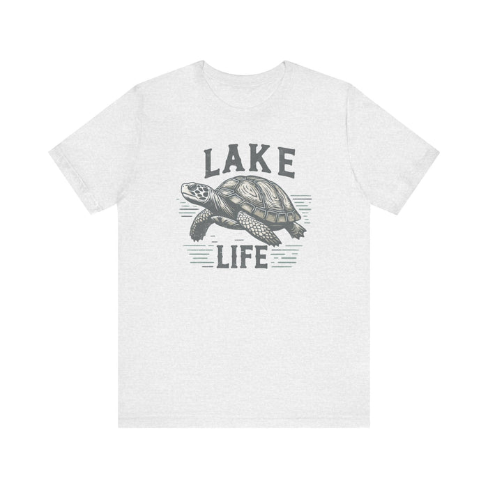 Printify T-Shirt Ash / S Living With The Turtle Lake Life Jersey Short Sleeve Tee - Soft Cotton Classic Nature Great Gift, Husband Gift, Wife Gift Fishing Shirt