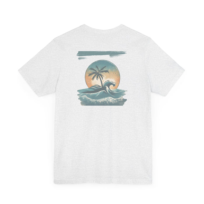 Printify T-Shirt Ash / S Tropical Oasis Paradise Tee - Perfect Gift! Boyfriend Gift, Girlfriend Gift, Husband Gift, Wife Gift, Beach Shirt, Vacation Tshirt