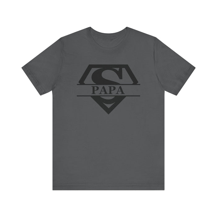 Printify T-Shirt Asphalt / S Super Hero Papa - Unleash Your Super Dad Powers with Style! Great Comfortable Short Sleeve Crewneck Tshirt Great Dad Gift