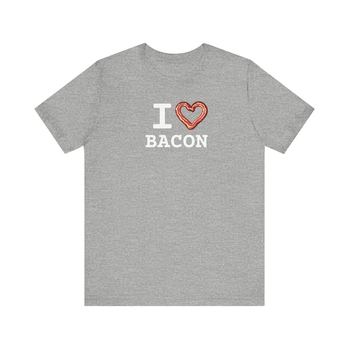 Printify T-Shirt Athletic Heather / S I love Bacon Join The Bacon Crew! Dive into Fun with Our Classic Tee! Bacon Lovers!