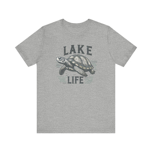 Printify T-Shirt Athletic Heather / S Living With The Turtle Lake Life Jersey Short Sleeve Tee - Soft Cotton Classic Nature Great Gift, Husband Gift, Wife Gift Fishing Shirt