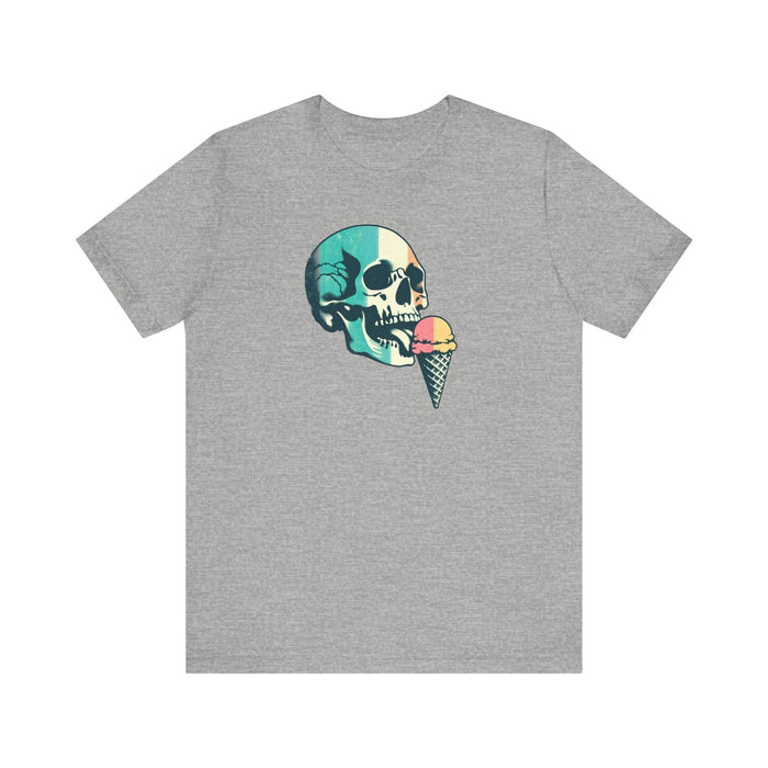 Printify T-Shirt Athletic Heather / S Skull Tee: Embrace Cool Comfort and Style with This Crewneck Tshirt Makes a Great Gift