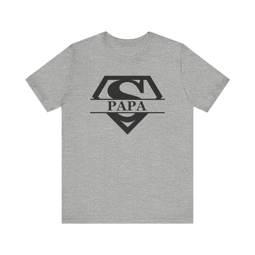 Printify T-Shirt Athletic Heather / S Super Hero Papa - Unleash Your Super Dad Powers with Style! Great Comfortable Short Sleeve Crewneck Tshirt Great Dad Gift