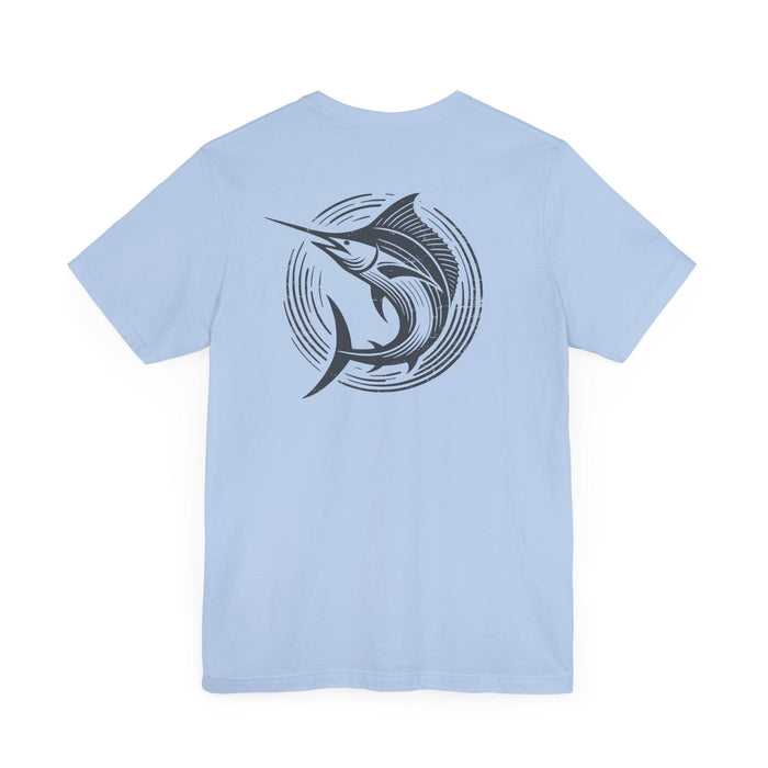 Printify T-Shirt Baby Blue / S Marlin Fishing Shirt: Classic, Comfortable, Unisex Great Gift Adventure, Husband Gift, Wife Gift, Boyfriend Gift, Brother Gift