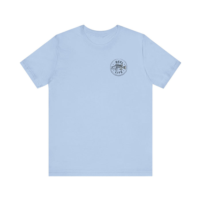 Printify T-Shirt Baby Blue / S Reel Life Fishing Tee: Cast Away in Comfort & Style! Great Gift Idea for Anyone who Loves Fishing