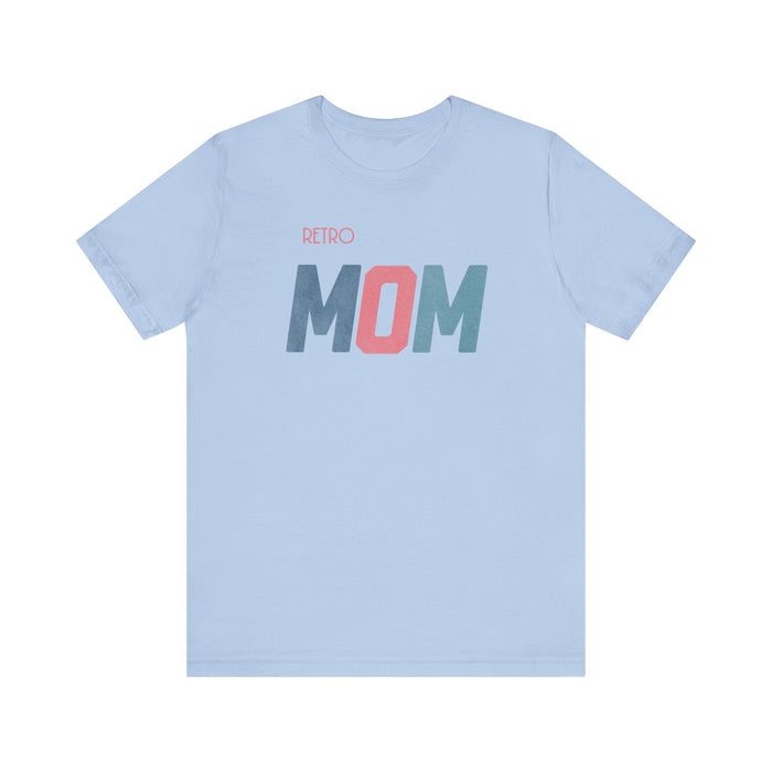 Printify T-Shirt Baby Blue / S Retro MOM - Timeless Style for Modern Moms! Great Short Sleeve Cotton Crewneck Tshirt Makes a Great Mom Gift