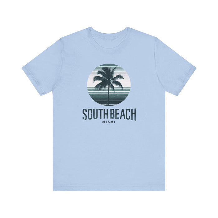 Printify T-Shirt Baby Blue / S South Beach Serenity: Unisex Palm Trees Tee, the Ultimate Gift for Every Occasion Boyfriend Gift, Girlfriend Gift