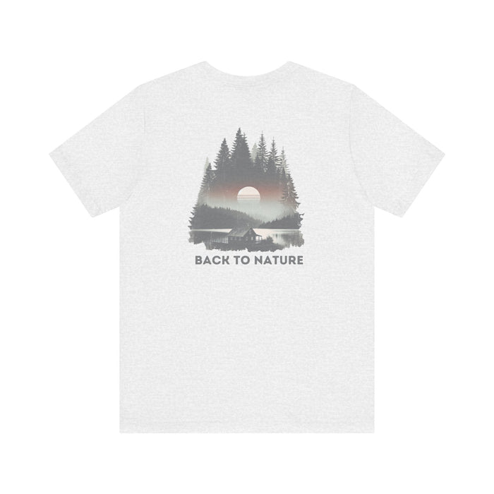 Printify T-Shirt Back To Nature: Cabin on the Lake Tee Embrace Serenity! Great Gift for Nature Lovers, Gift Idea, Husband Gift, Wife Gift Mom Gift, Dad Gift