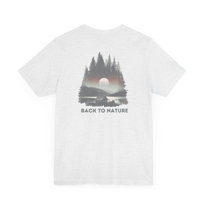 Printify T-Shirt Back To Nature: Cabin on the Lake Tee Embrace Serenity! Great Gift for Nature Lovers, Gift Idea, Husband Gift, Wife Gift Mom Gift, Dad Gift