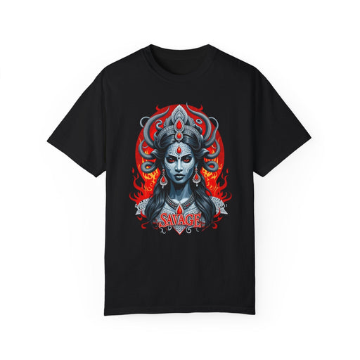 Printify T-Shirt Black / S Kali the Destroyer Hindu Goddess SAVAGE Unisex Garment-Dyed T-Shirt Comfort Colors Great Gift Idea Stylish and Trending