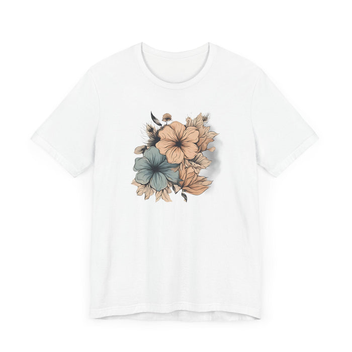 Printify T-Shirt Blooming in Pastels Trendy Floral Art Unisex Jersey Short Sleeve Tee Flowers Gardners Artist Mom Gift Sister Gift Wife Gift Daughter Gift