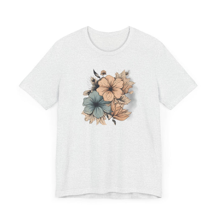 Printify T-Shirt Blooming in Pastels Trendy Floral Art Unisex Jersey Short Sleeve Tee Flowers Gardners Artist Mom Gift Sister Gift Wife Gift Daughter Gift