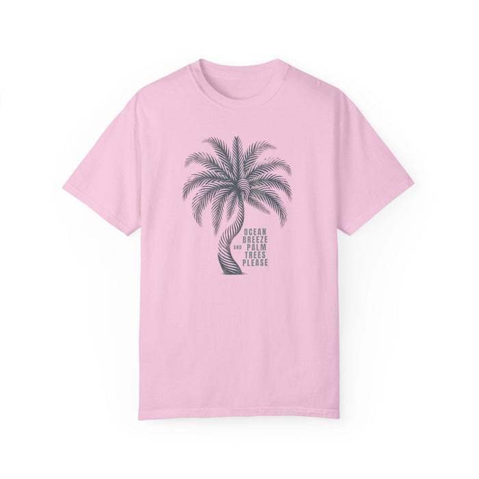 Printify T-Shirt Blossom / S Ocean Breeze & Palm Trees: Customize Your Comfort with Our Cozy Cotton Tee Great Gift Tshirt