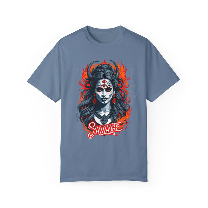 Printify T-Shirt Blue Jean / S Kali the Destroyer Hindu Goddess SAVAGE Unisex Garment-Dyed T-Shirt Comfort Colors Great Gift Idea Stylish and Trending