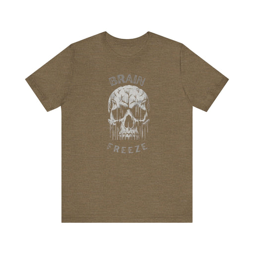 Printify T-Shirt Brain Freeze Skull Tee: Great Style for Every Occasion! Great Gift Idea, Skull Tshirt, Brother Gift, Dad Gift, Husband Gift, Son Gift