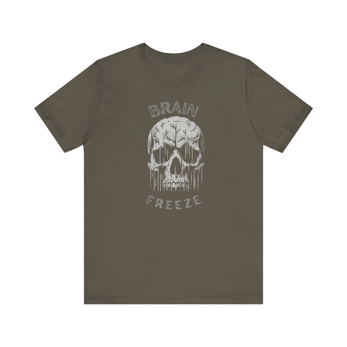 Printify T-Shirt Brain Freeze Skull Tee: Great Style for Every Occasion! Great Gift Idea, Skull Tshirt, Brother Gift, Dad Gift, Husband Gift, Son Gift