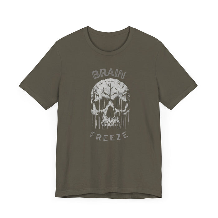 Printify T-Shirt Brain Freeze Skull Tee: Great Style for Every Occasion! Great Gift Idea, Skull Tshirt, Brother Gift, Dad Gift, Husband Gift, Son Gift