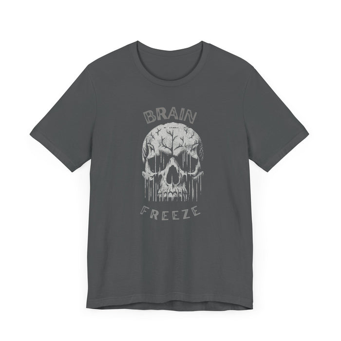 Printify T-Shirt Brain Freeze Skull Tee: Great Style for Every Occasion! Great Gift Idea, Skull Tshirt, Brother Gift, Dad Gift, Husband Gift, Son Gift