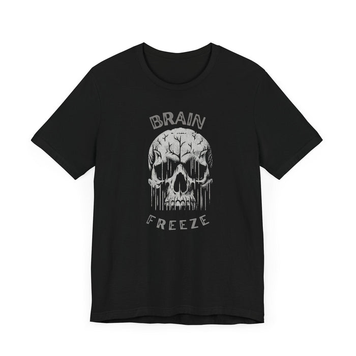 Printify T-Shirt Brain Freeze Skull Tee: Great Style for Every Occasion! Great Gift Idea, Skull Tshirt, Brother Gift, Dad Gift, Husband Gift, Son Gift