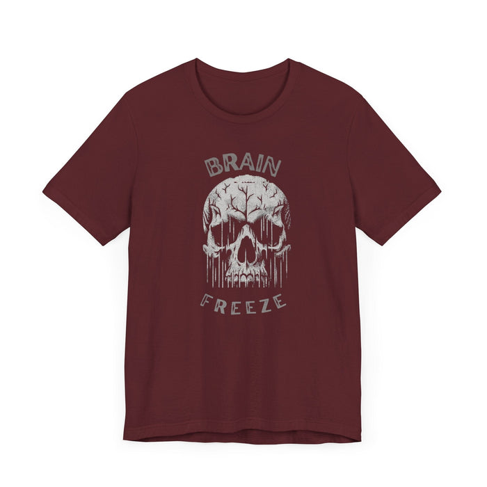 Printify T-Shirt Brain Freeze Skull Tee: Great Style for Every Occasion! Great Gift Idea, Skull Tshirt, Brother Gift, Dad Gift, Husband Gift, Son Gift