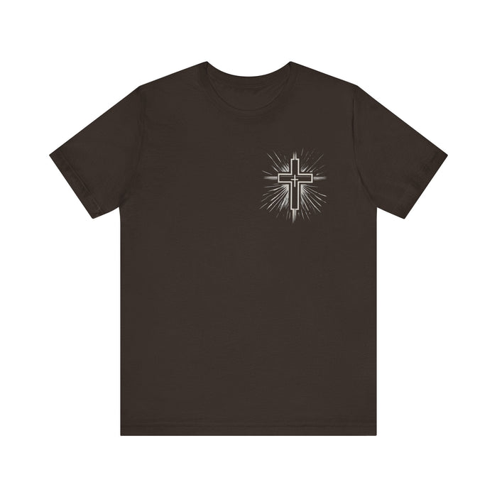 Printify T-Shirt Brown / S Classic Unisex Jersey Tee with Cross on the Chest: Comfortable & Stylish Tshirt