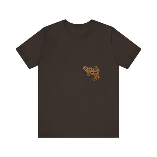 Printify T-Shirt Brown / S Panamanian Golden Frogs Tee - Our Rainforest Natives of Panama Frog Short, Animal Shirt, Endangered Species Gift Idea Mens Gift, Womens Gift