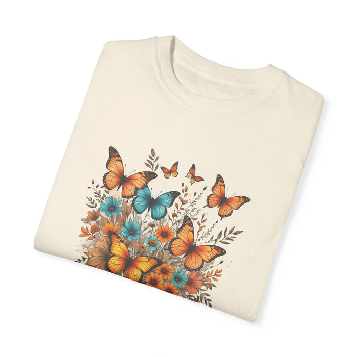 Printify T-Shirt Butterfies Wings of Tranquility Unisex Garment-Dyed Comfort Colors T-Shirt Nature Lover Gift Butterfly Tshirt Womens Gift Daughter Gift