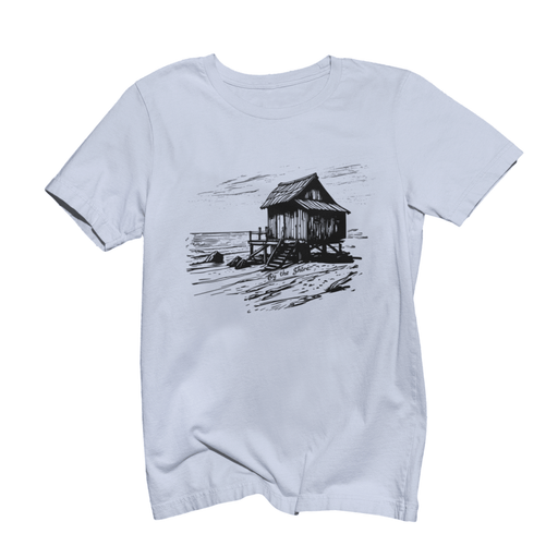 Printify T-Shirt By the Shore Cabin Tee Tranquil Waterfront Design Tshirt