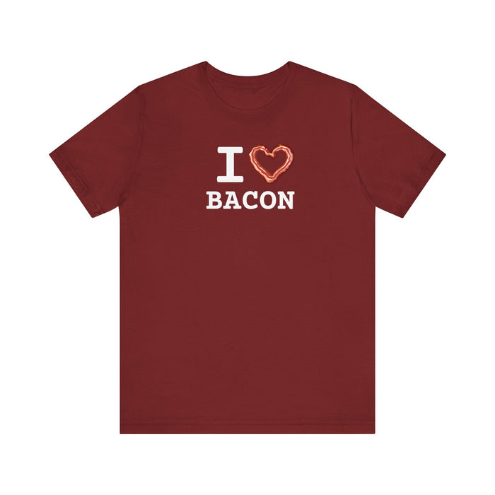 Printify T-Shirt Cardinal / S I love Bacon Join The Bacon Crew! Dive into Fun with Our Classic Tee! Bacon Lovers!