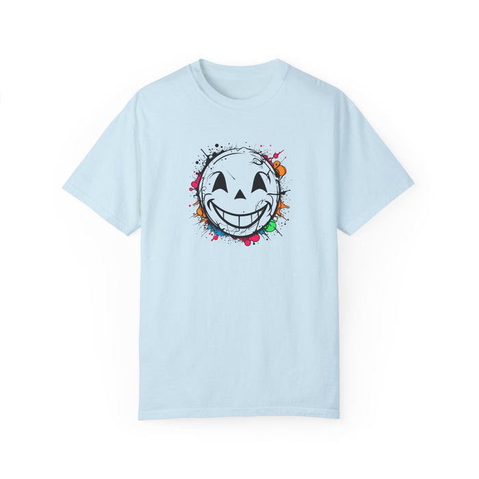 Printify T-Shirt Chambray / S Graffiti Style Smiley Face Unisex Garment-Dyed T-Shirt Comfort Colors Great Gift Idea Stylish and Trending