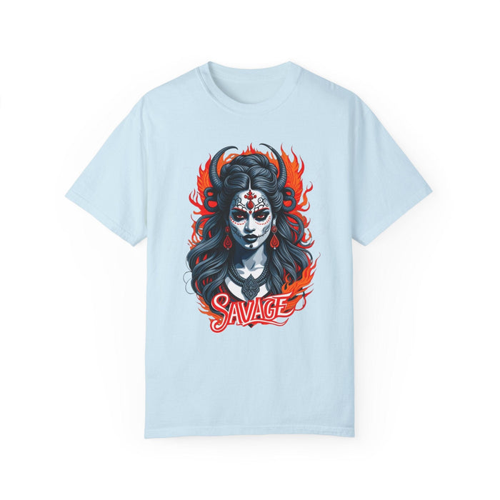 Printify T-Shirt Chambray / S Kali the Destroyer Hindu Goddess SAVAGE Unisex Garment-Dyed T-Shirt Comfort Colors Great Gift Idea Stylish and Trending