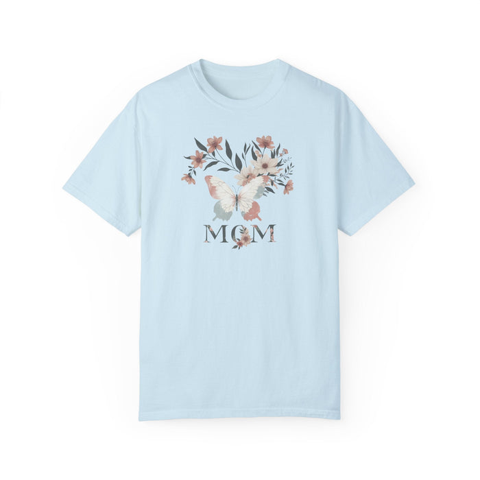 Printify T-Shirt Chambray / S Mom Life in Full Bloom Soft Colored Boho Inspired Garment-Dyed T-shirt Great Gift, Mom Gift, Mothers Day Gift, Wife Gift, Sister Gift