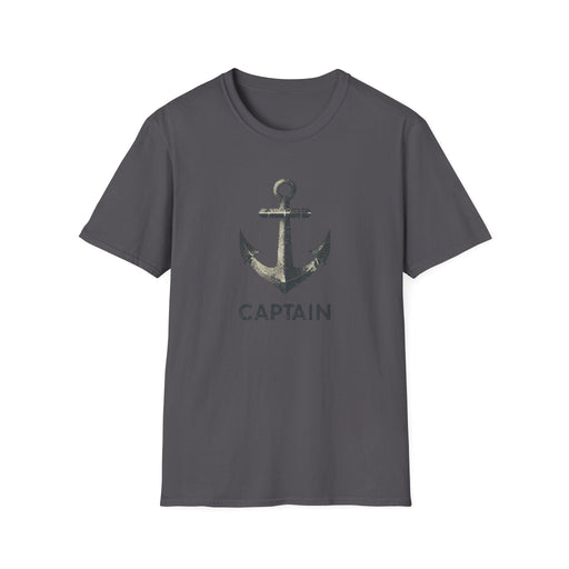 Printify T-Shirt Charcoal / S Captain Tee Stylish Nautical Seaside Anchor Tee | Unisex Soft-Style Comfort Shirt Great Gift, Husband Gift, Boyfriend Gift, Boat shirt