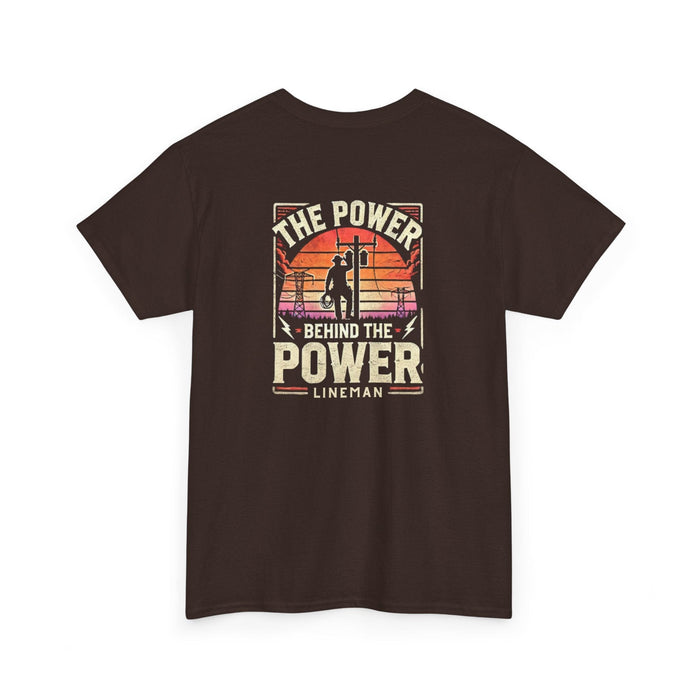 Printify T-Shirt Dark Chocolate / S Lineman Graphic Unisex Heavy Cotton Tee | Great Gift for Linemen