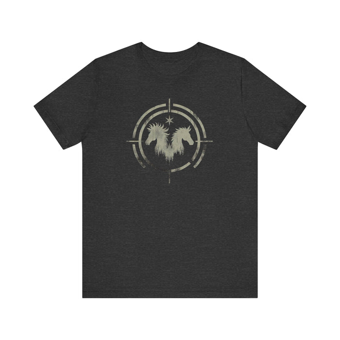 Printify T-Shirt Dark Grey Heather / S Free Spirit and Untamed Horse Graphic Tee - Unisex Jersey Short Sleeve Cotton Tshirt Great Gift for any Wildlife and Nature Lover