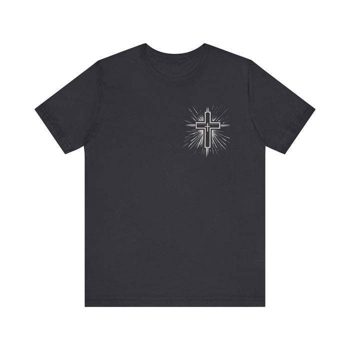 Printify T-Shirt Dark Grey / S Classic Unisex Jersey Tee with Cross on the Chest: Comfortable & Stylish Tshirt