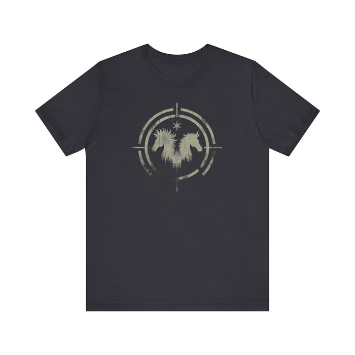 Printify T-Shirt Dark Grey / S Free Spirit and Untamed Horse Graphic Tee - Unisex Jersey Short Sleeve Cotton Tshirt Great Gift for any Wildlife and Nature Lover